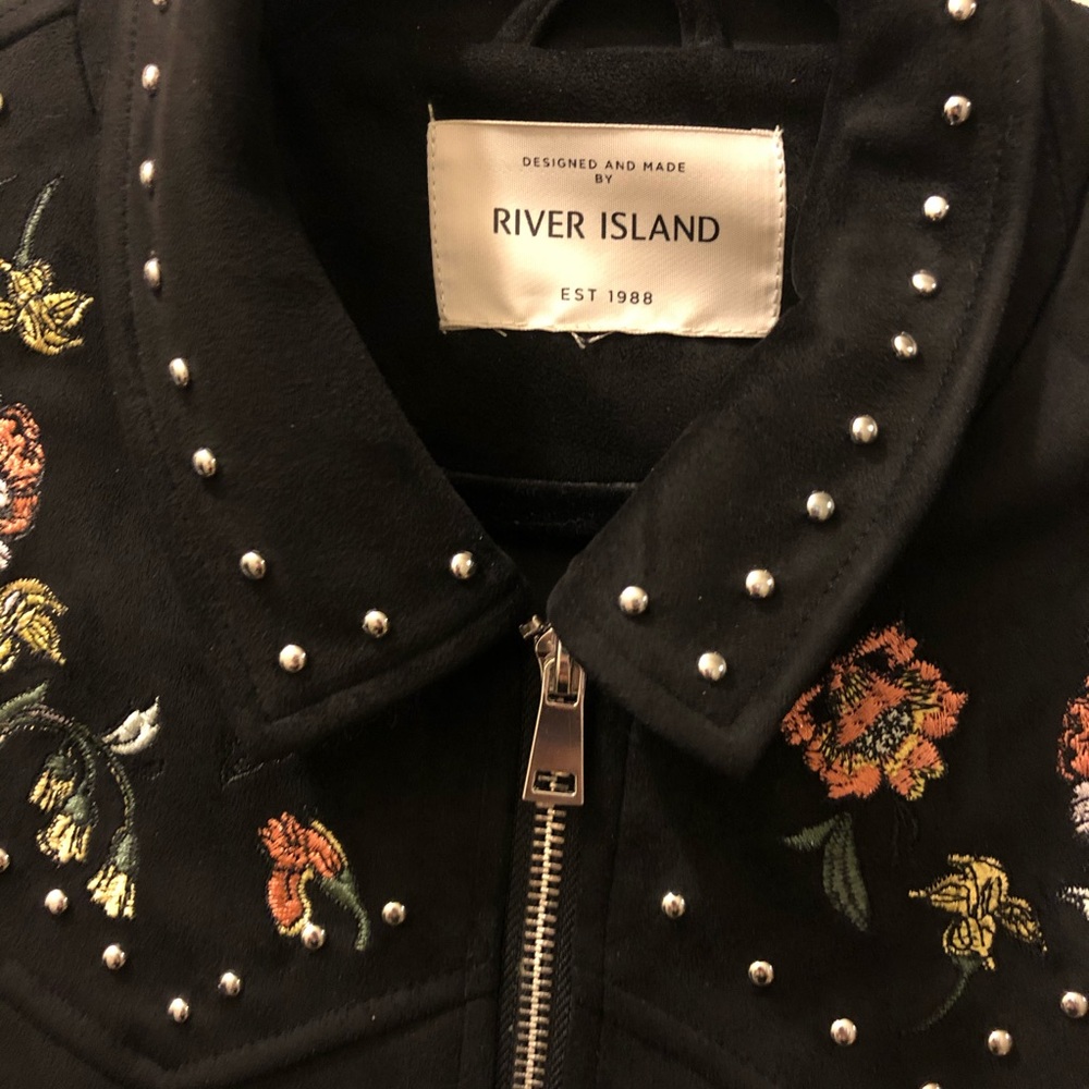 River Island embroidered suedette bomber jacket - Picture 5 of 13
